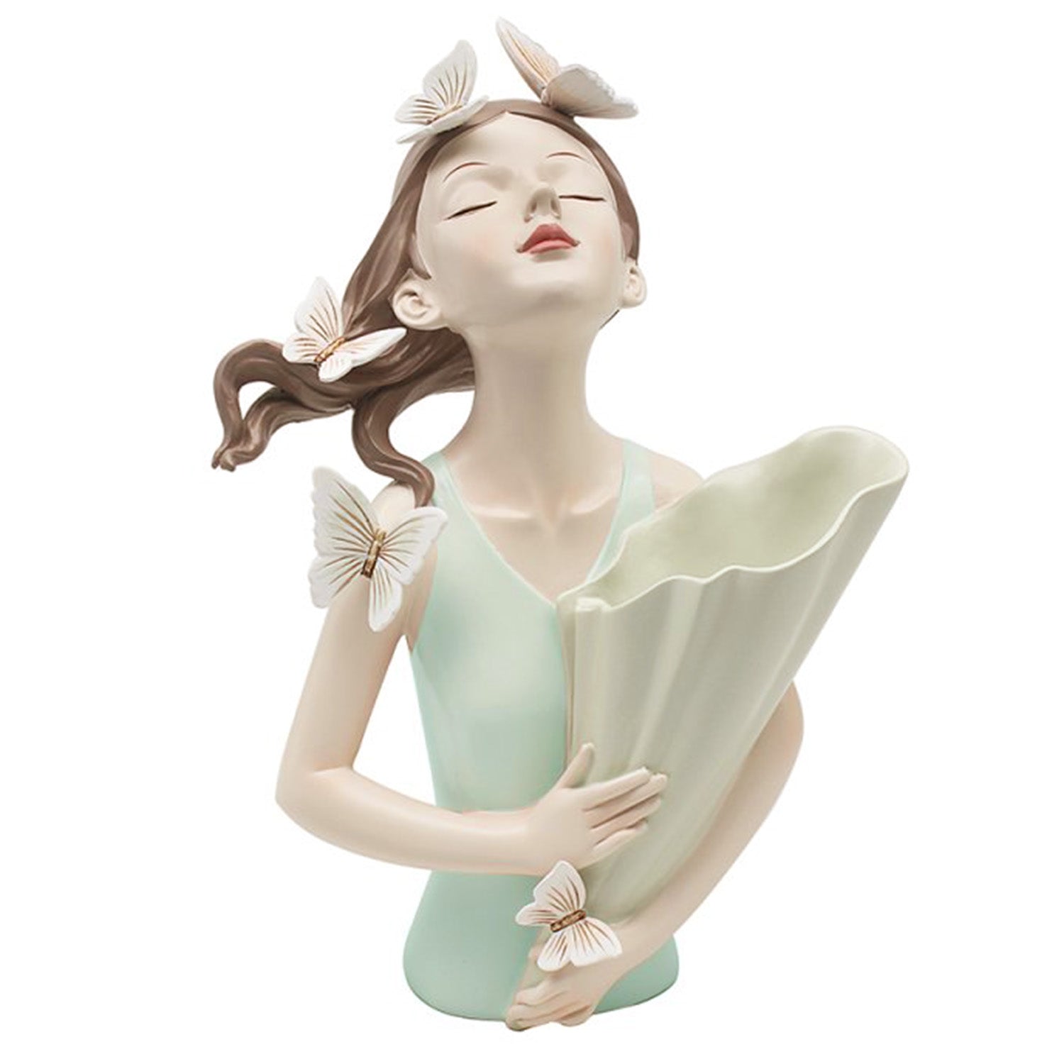 32cm Green Resin Butterfly Fairy Figurine