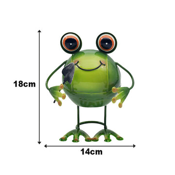 18cm Bright Eyes Green Frog Garden Ornament