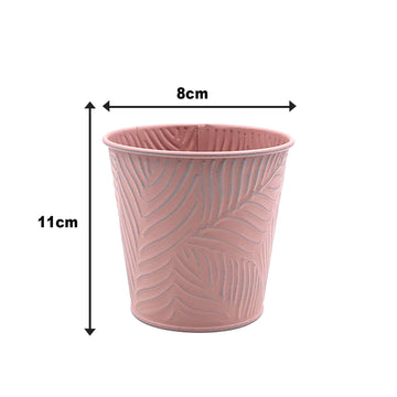 0.6L 11cm Pastel Pink Metal Planter