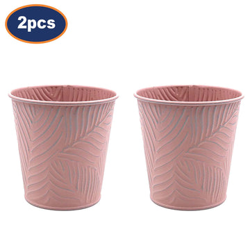 2Pcs 1.1L 14cm Pastel Pink Metal Planters