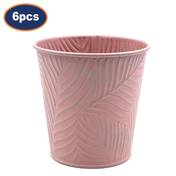 6Pcs 2.3L 16cm Pastel Pink Metal Planters