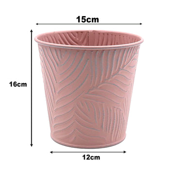 2.3L Pastel Pink Metal Planter 16cm Pot