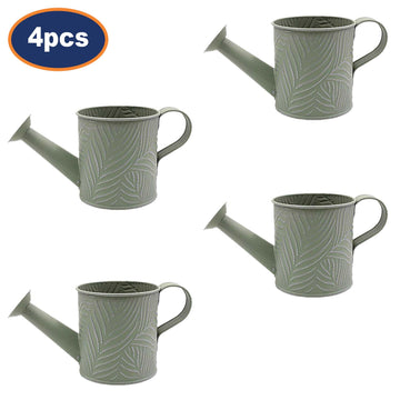 4Pcs 0.65L 10cm Pastel Green Metal Watering Cans