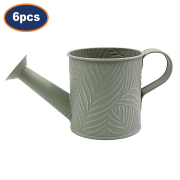 6Pcs 0.65L 10cm Pastel Green Metal Watering Cans