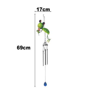 Bright Eyes Green Frog Garden Wind Chime