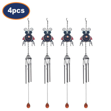4Pcs Bright Eyes Red Ladybird Garden Wind Chimes