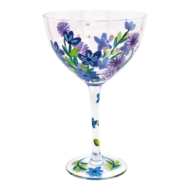 Cornflowers Floral Cocktail Gin Glass