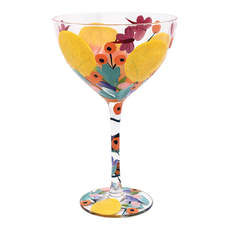 Sunshine Delight Floral Cocktail Gin Glass