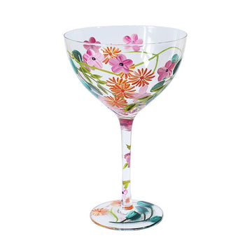 Butterfly Garden Floral Cocktail Gin Glass