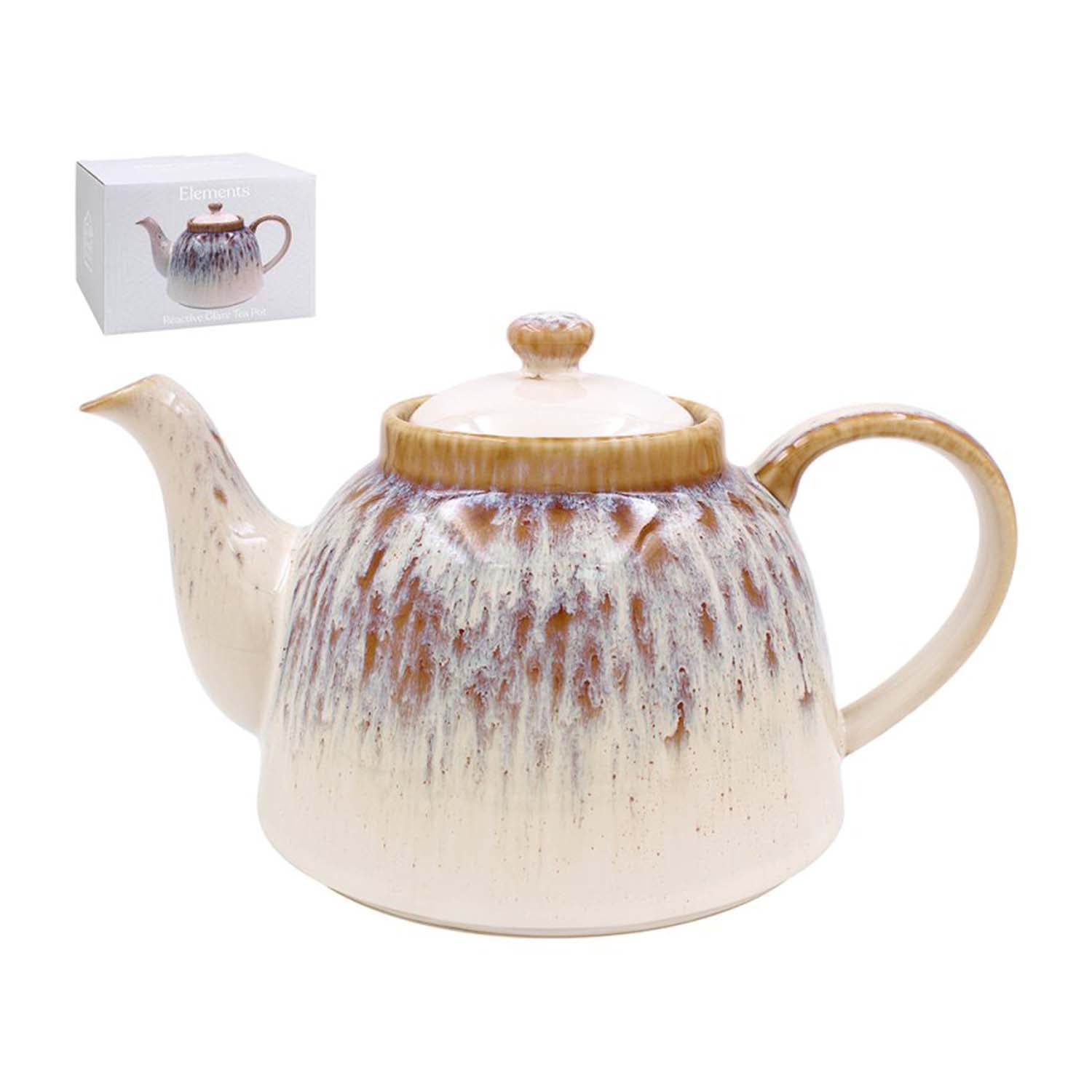 Stoneware Reactive Glazed 1200ml Tea Pot