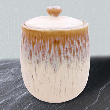 1L Reactive Glazed Storage Jar with Lid