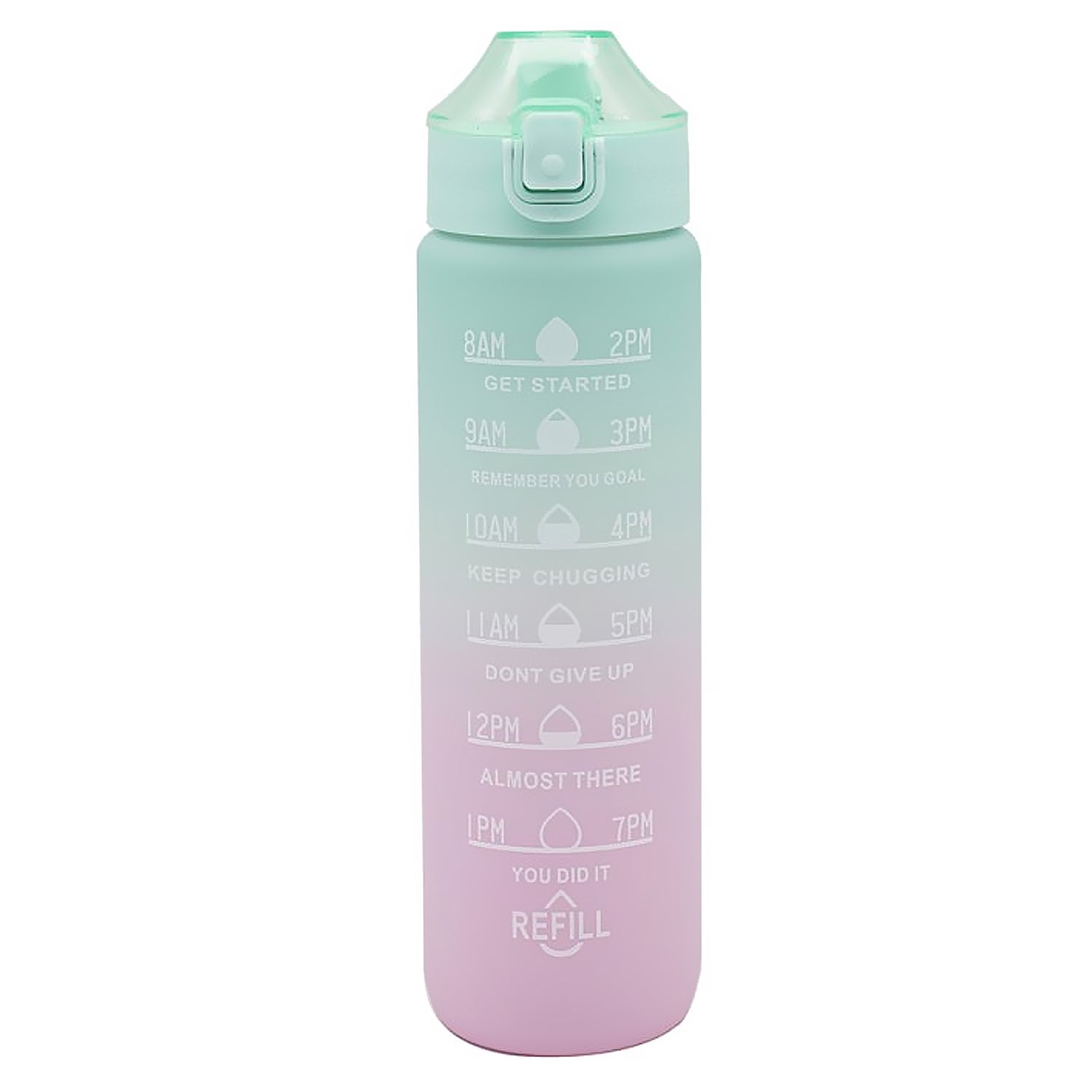 1L Green Plastic Leak Proof Slide Lock Sports Water Bottle