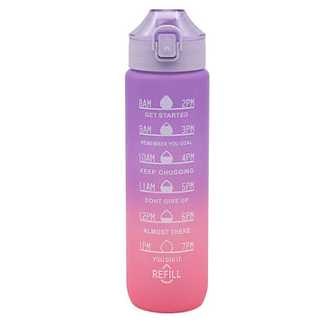 1L Purple Plastic Leak Proof Slide Lock Sports Water Bottle