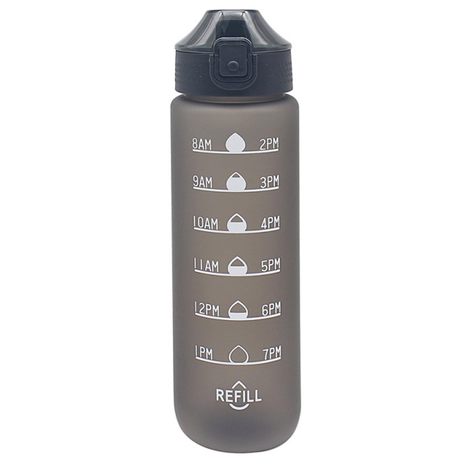 1L Black Plastic Leak Proof Slide Lock Sports Water Bottle