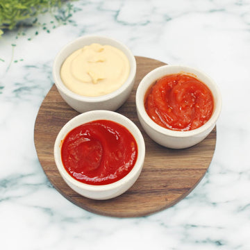 3Pc Round Snack Bowls With Round Wooden Tray Serving Set