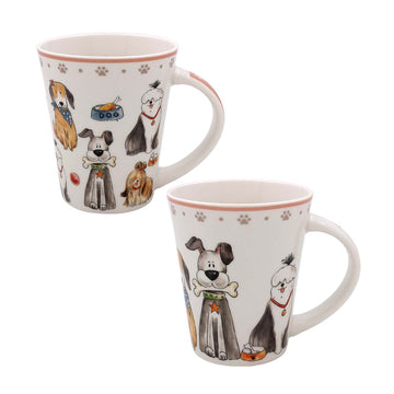 375ml Faithful Friends Assorted Dog Design Ceramic Coffee Mug