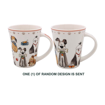 375ml Faithful Friends Assorted Dog Design Ceramic Coffee Mug
