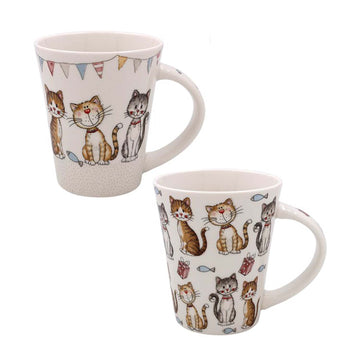 375ml Faithful Friends Assorted Cat Design Ceramic Coffee Mug