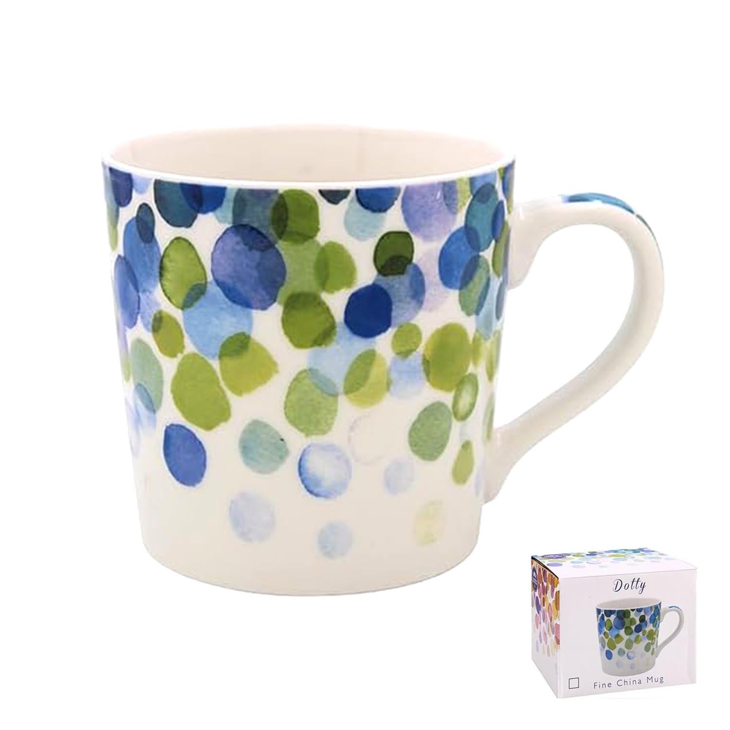 300ml Blue Dotty Fine China Coffee Mug