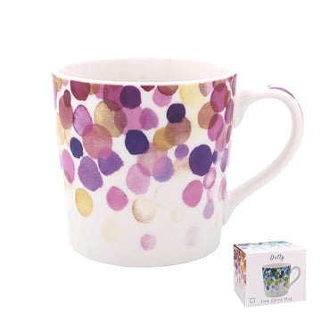 300ml Pink Dotty Fine China Coffee Mug