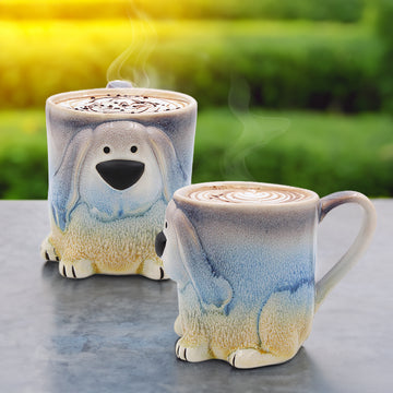 350ml Reactive Glazed Faithful Friends Dog Ceramic Mug