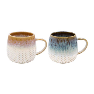2Pcs 350ml Reactive Glaze Stoneware Coffee Mug