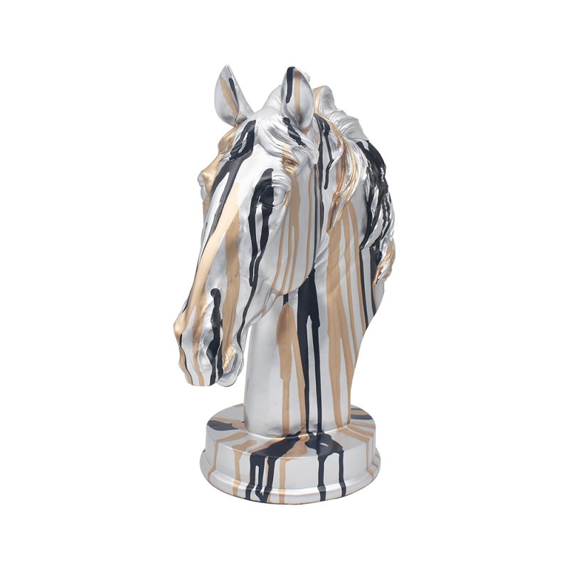 Horse Head Bust Renaissance Drip Art Resin Animal Figurine