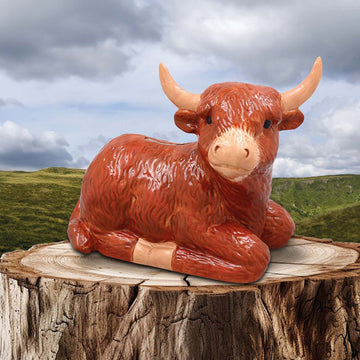 Highland Cow Ceramic Money Box