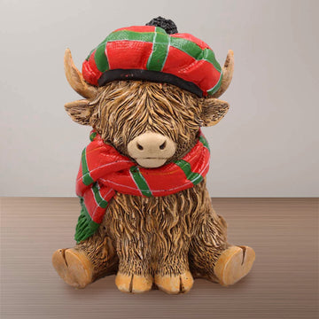 Highland Cow Football Club Red & Green Ornament
