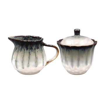 260ml Reactive Glaze Stoneware Coffee Sugar & Cream Set