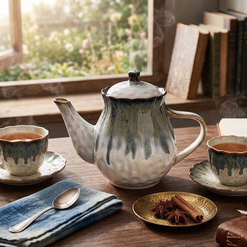 1200ml Reactive Glaze Stoneware 6-Cup Tea Pot