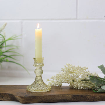 Gold Glass Victorian Style Candle Holder