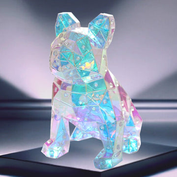 Frenchie Dog Holographic Color Changing Interactive LED Lamp