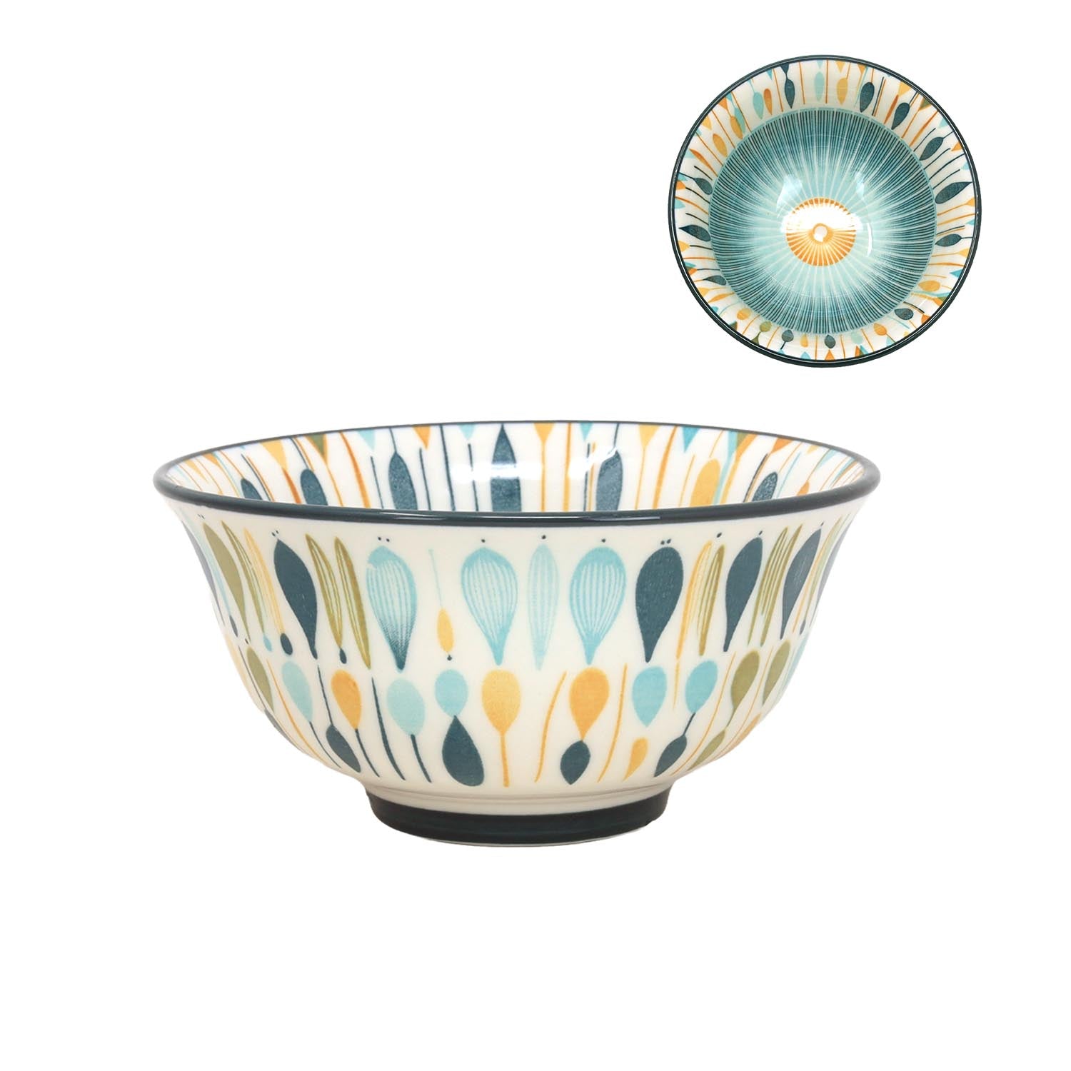 Green Soup Bowl Ceramic Dessert Dish Rustic 12cm