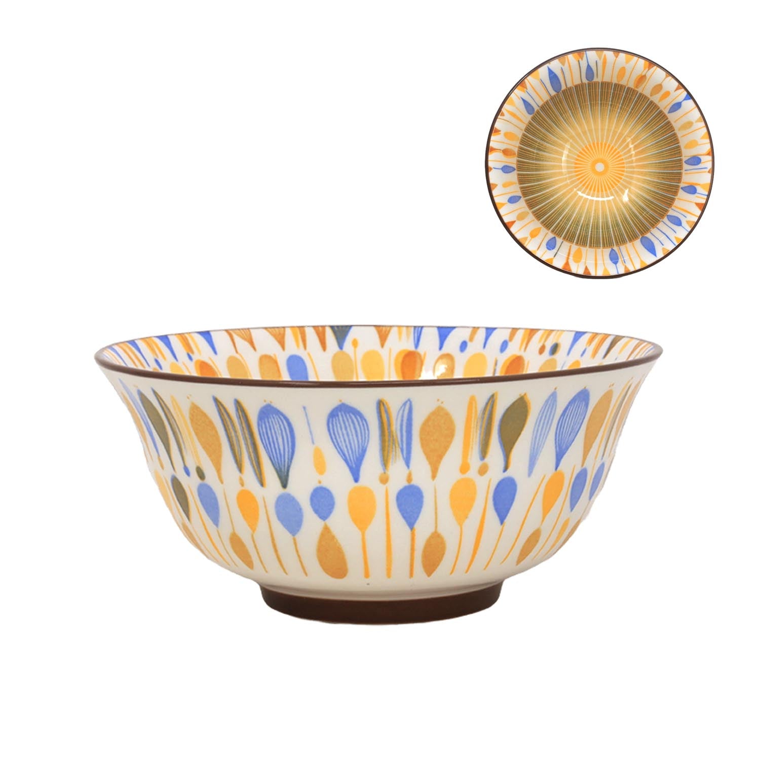 Brown Soup Bowl Ceramic Dessert Dish Rustic 15cm