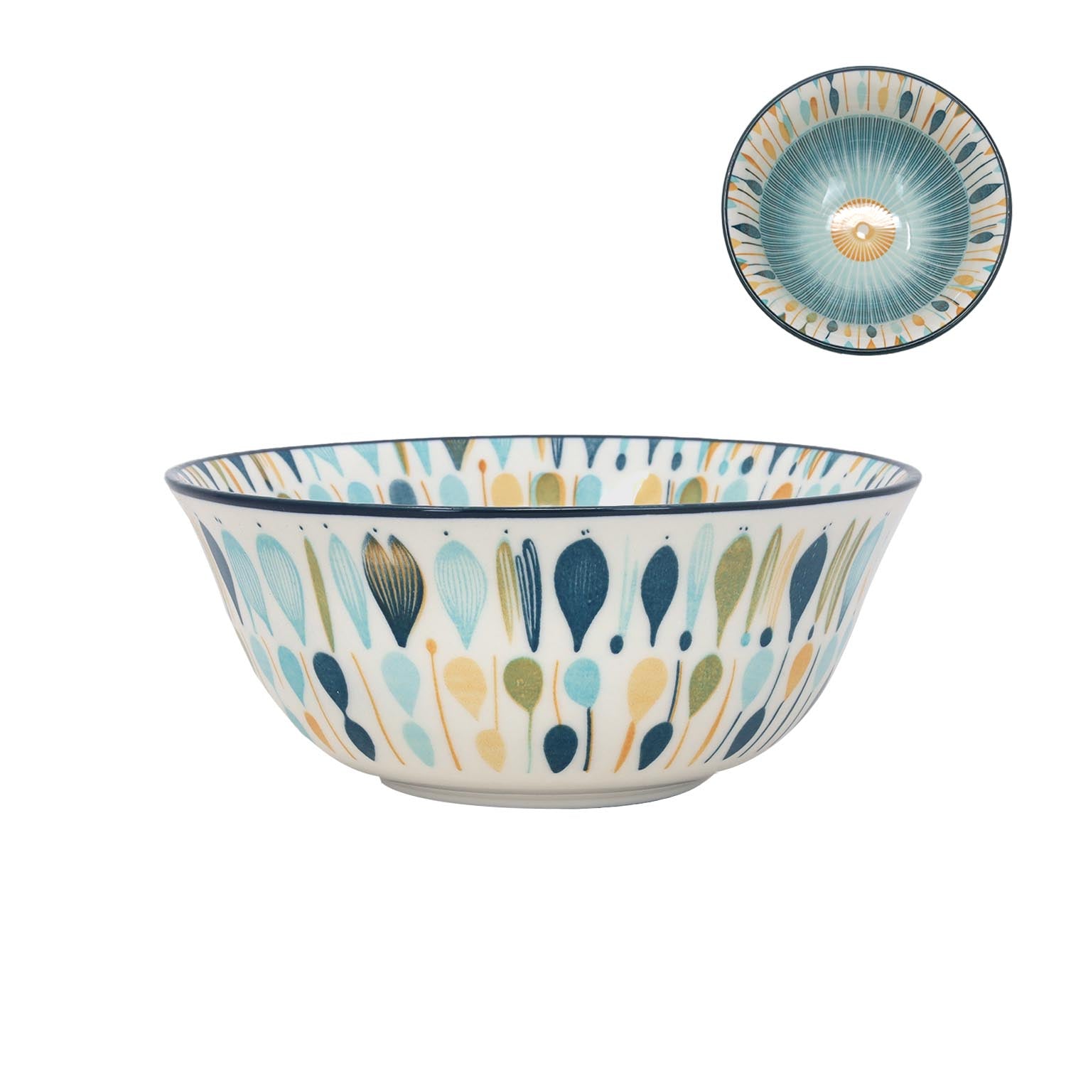 Green Soup Bowl Ceramic Dessert Dish Rustic 15cm