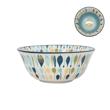Green Soup Bowl Ceramic Dessert Dish Rustic 15cm