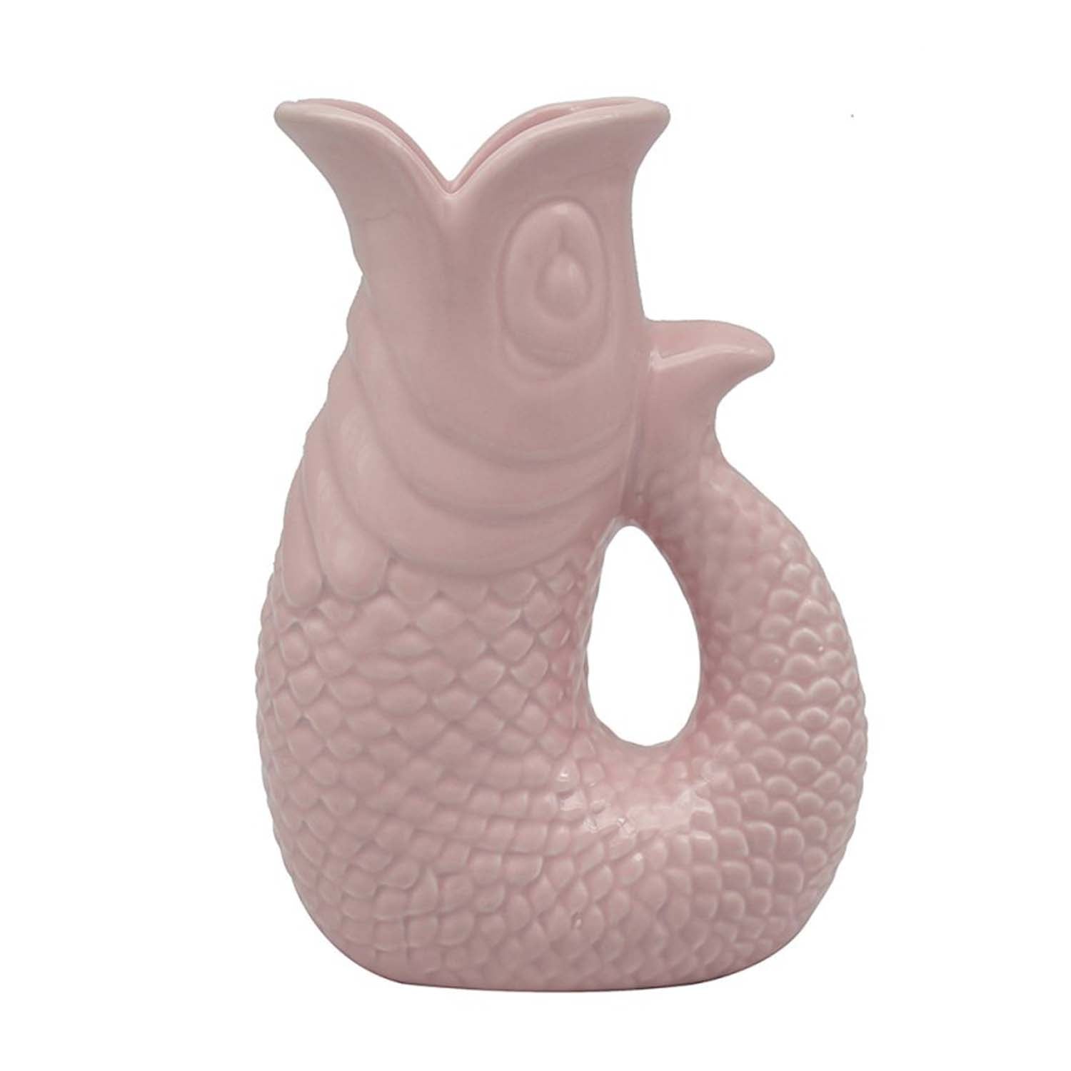 20cm Pink Ceramic Fish Gurgle Jug