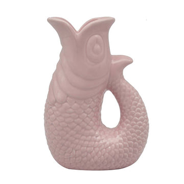 20cm Pink Ceramic Fish Gurgle Jug