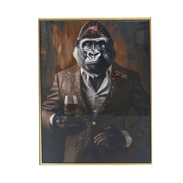 Wall Art Print Wine Kong-oisseur Hanging Canvas
