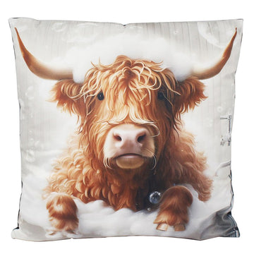 Pillow Cushion Sofa Bed Highland Cow in the Tub