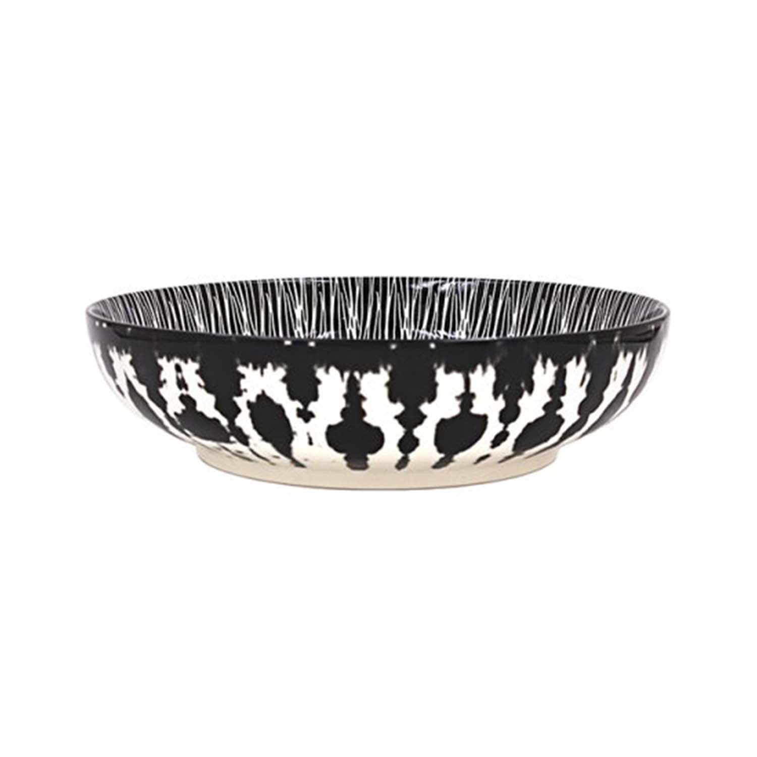 22cm Fine China Black Tie-Dye Pasta Bowl