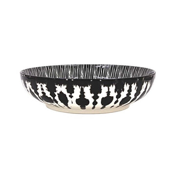 22cm Fine China Black Tie-Dye Pasta Bowl