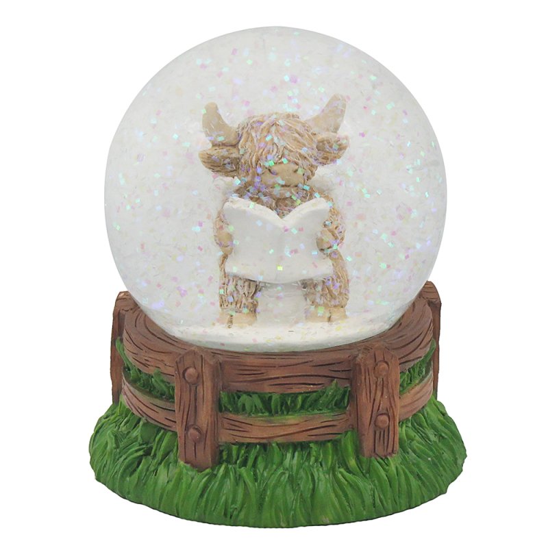 Snow Globe Glitter Highland Cow Lootime Christmas