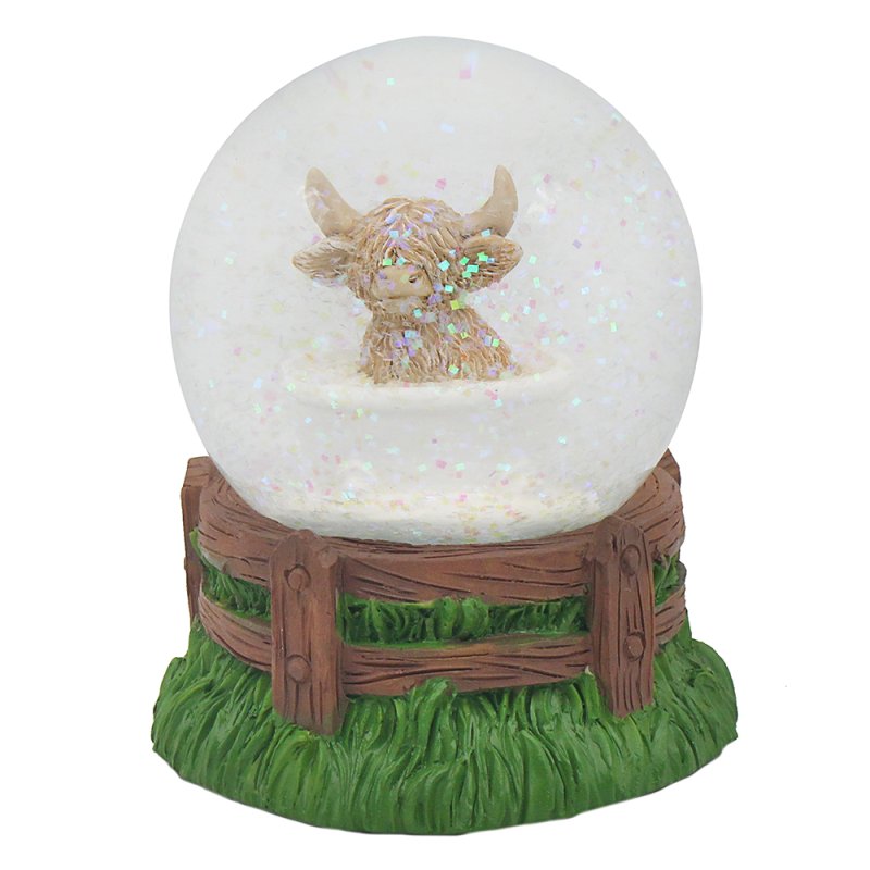 Snow Globe Glitter Highland Cow Soaking Christmas