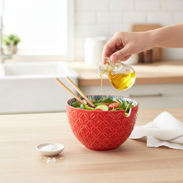 15cm Red Mediterranean Tuscany Bohemian Ceramic Bowl