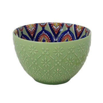 15cm Moss Green Ceramic Tuscany Bohemian Design Bowl