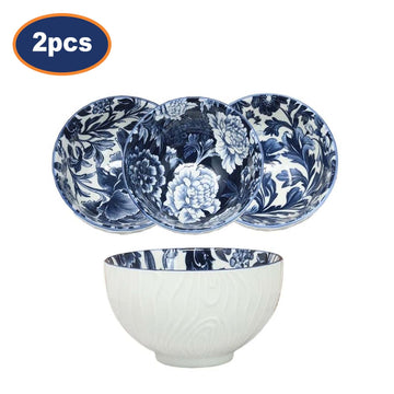 2Pcs 12cm Fleur Vintage Floral Ceramic Bowl - Random Design