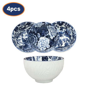4Pcs 12cm Fleur Vintage Floral Ceramic Bowl - Random Design