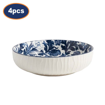 4Pcs 20cm Fleur Vintage Floral Ceramic Bowl - Random Design